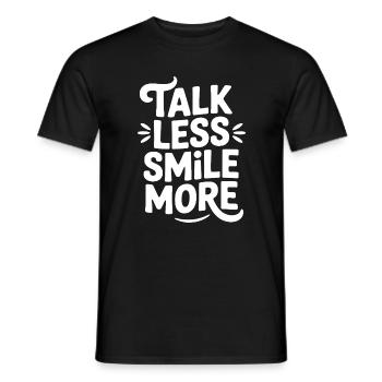 Parler moins, sourire plus - T-shirt homme - noir - Devant - AI Model Male 178 light (178cm)