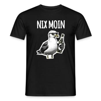 Drôle de dicton : bière mouette du nord de l’Allemagne - T-shirt homme - noir - Devant - AI Model Male 178 light (178cm)