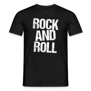 Rock'n'Roll Bold Typografie - Männer T-Shirt - Schwarz - Vorne - AI Model Male 178 light (178cm)