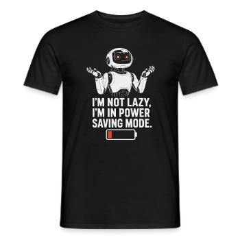 Energiesparmodus-Roboter - Männer T-Shirt - Schwarz - Vorne - AI Model Male 178 light (178cm)
