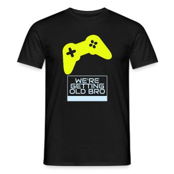 Gamer-Nostalgie: Wir werden älter - Männer T-Shirt - Schwarz - Vorne - AI Model Male 178 light (178cm)