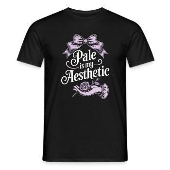 Blasse ästhetische Schrift mit Schleife - Männer T-Shirt - Schwarz - Vorne - AI Model Male 178 light (178cm)