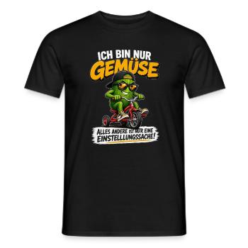 Ich bin nur Gemüse Trike Spruch - Männer T-Shirt - Schwarz - Vorne - AI Model Male 178 light (178cm)