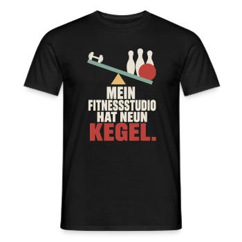Mein Fitnessstudio hat neun Kegel – Kegeln - Männer T-Shirt - Schwarz - Vorne - AI Model Male 178 light (178cm)