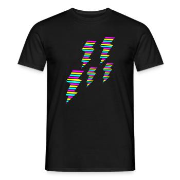 tri color flash blitz electro power - Men's T-Shirt - black - Front - AI Model Male 178 light (178cm)