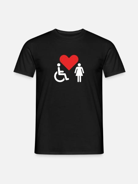 Valentine's Day wheelchair users - Men's T-Shirt - black