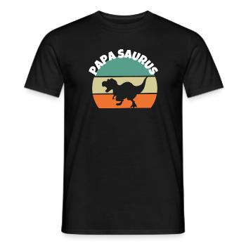 Papasaurus Dino Papa Vatertag Geschenk Dinosaurier - Männer T-Shirt - Schwarz - Vorne - AI Model Male 178 light (178cm)