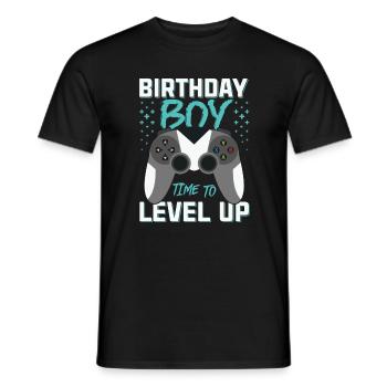 Geburtstagskind Zeit, um Videospiel Geburtstag zu verbessern - Männer T-Shirt - Schwarz - Vorne - AI Model Male 178 light (178cm)