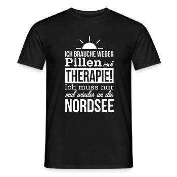 Nordsee Therapie | Norden | Küste | Meer | Strand - Männer T-Shirt - Schwarz - Vorne - AI Model Male 178 light (178cm)