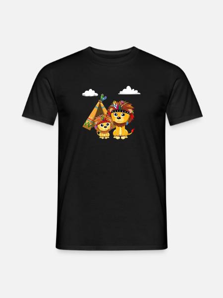 Lion Lion Lion Lions con carpa como indio - Camiseta hombre - negro