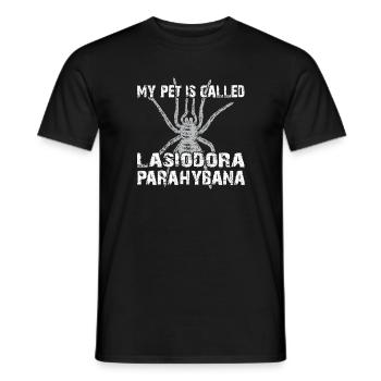 Mein Haustier heisst Lasiodora Parahybana - Männer T-Shirt - Schwarz - Vorne - AI Model Male 178 light (178cm)