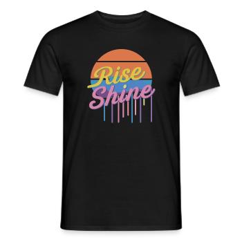 Retro Sunrise Rise and Shine Vintage für - Männer T-Shirt - Schwarz - Vorne - AI Model Male 178 light (178cm)