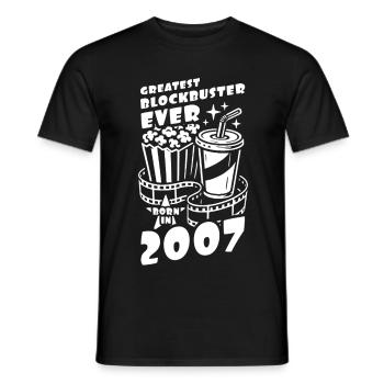 Né en 2007 - Le plus grand blockbuster de tous les temps - T-shirt homme - noir - Devant - AI Model Male 178 light (178cm)