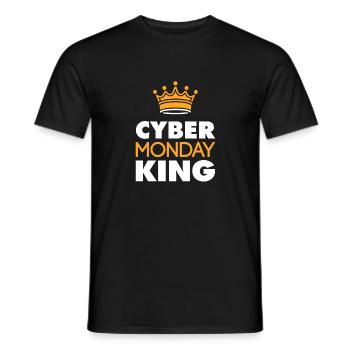 Cyber Monday King Buy Krone Fun Humor Joy - Men's T-Shirt - black - Front - AI Model Male 178 light (178cm)