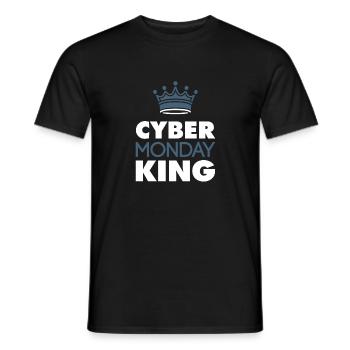 Cyber Monday King Buy Krone Fun Humor Joy - Men's T-Shirt - black - Front - AI Model Male 178 light (178cm)