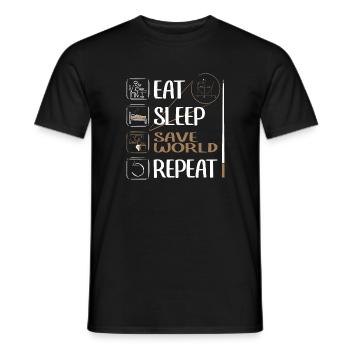 Super Math Teacher Saves the World - Men's T-Shirt - black - Front - AI Model Male 178 light (178cm)