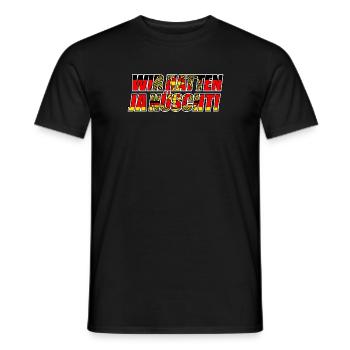 Wir hatten ja nüscht - DDR Spruch (v2) - Männer T-Shirt - Schwarz - Vorne - AI Model Male 178 light (178cm)