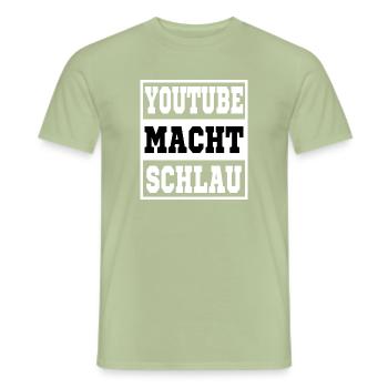 Youtube makes you smart - Men's T-Shirt - sage - Front - AI Model Male 178 light (178cm)