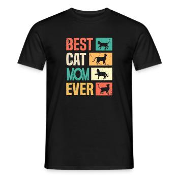 Best Cat Mom Ever Chats - T-shirt homme - noir - Devant - AI Model Male 178 light (178cm)