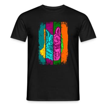 German Shepherd Shabby Popart - Men's T-Shirt - black - Front - AI Model Male 178 light (178cm)