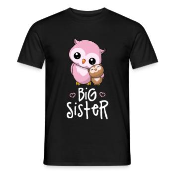 Big Sister - Große Schwester Geschwister Eulen - Männer T-Shirt - Schwarz - Vorne - AI Model Male 178 light (178cm)