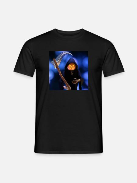 Der Sensenmann zu Halloween - Männer T-Shirt - Schwarz