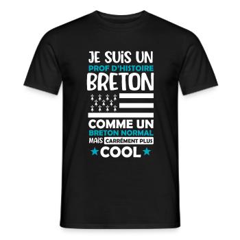 Prof d'histoire breton cadeau drôle bretagne - T-shirt homme - noir - Devant - AI Model Male 178 light (178cm)