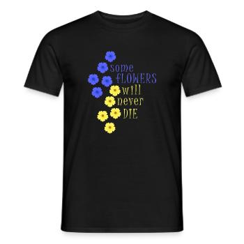 ukraine peace kiev crimea free ukrain flower - Men's T-Shirt - black - Front - AI Model Male 178 light (178cm)