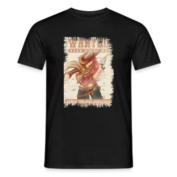 Poster Ricercato Wanted Dead or Alive ragazza - Men's T-Shirt - black - Front - AI Model Male 178 light (178cm)