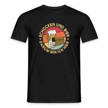 Schocken und Bier darum bin ich hier Bier Trinken - Männer T-Shirt - Schwarz - Vorne - AI Model Male 178 light (178cm)