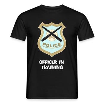 Polizeibeamter in Ausbildung Student Law Enforceme - Männer T-Shirt - Schwarz - Vorne - AI Model Male 178 light (178cm)