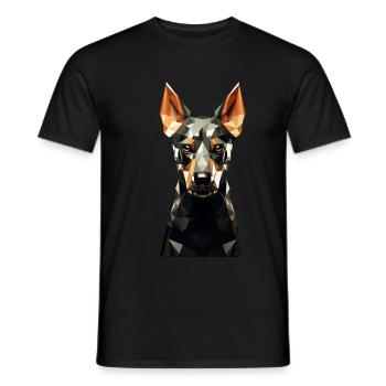 Geometric Dog Animation - Men's T-Shirt - black - Front - AI Model Male 178 light (178cm)