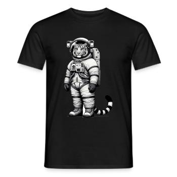 Cute Tiger Astronaut - Men's T-Shirt - black - Front - AI Model Male 178 light (178cm)
