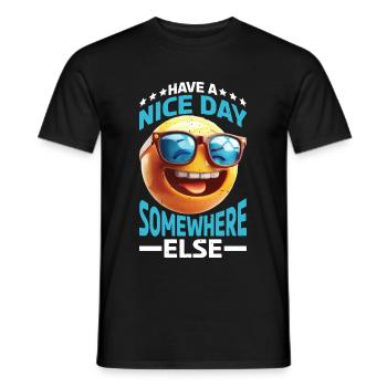 Have A Nice Day Somewhere Else 23 - Men's T-Shirt - black - Front - AI Model Male 178 light (178cm)