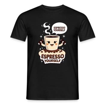 Fun espresso design – "Espresso Yourself" - Men's T-Shirt - black - Front - AI Model Male 178 light (178cm)