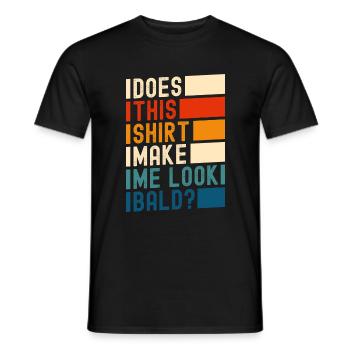 Frisur Kahl Mann Haarschnitt - Männer T-Shirt - Schwarz - Vorne - AI Model Male 178 light (178cm)