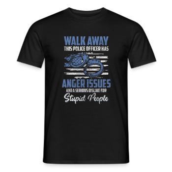 Polizist Blaulicht Kriminalität Dieb - Männer T-Shirt - Schwarz - Vorne - AI Model Male 178 light (178cm)