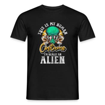 Astronaute terrien OVNI - T-shirt homme - noir - Devant - AI Model Male 178 light (178cm)