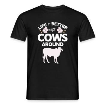 Vache Éleveur Bovins Nature - T-shirt homme - noir - Devant - AI Model Male 178 light (178cm)