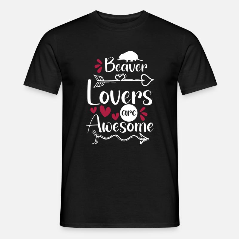 Tier Bober Baum - Männer T-Shirt - Schwarz