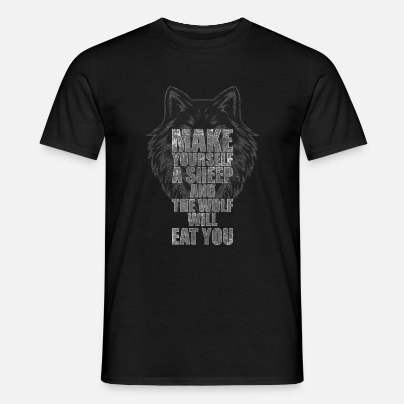 Wölfe Hund Grauer Wolf - Männer T-Shirt - Schwarz