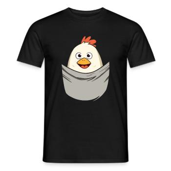 Chicken In Pocket - Männer T-Shirt - Schwarz - Vorne - AI Model Male 178 light (178cm)