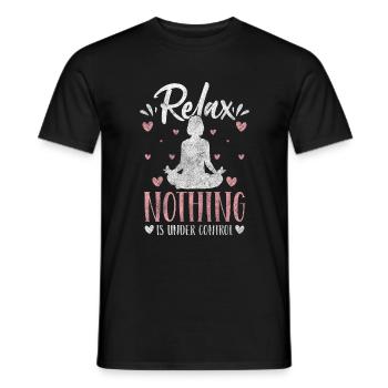 Yoga Peace Namaste Karma - Men's T-Shirt - black - Front - AI Model Male 178 light (178cm)