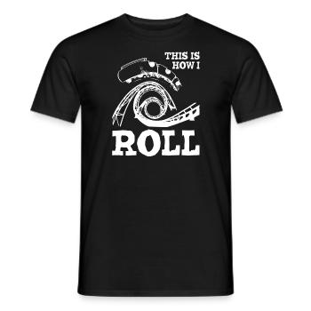 This is How I Roll Roller Coaster1 - Men's T-Shirt - black - Front - AI Model Male 178 light (178cm)