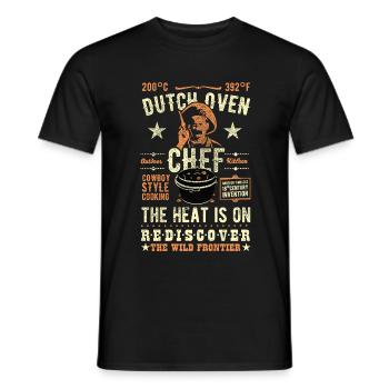 Dutch Oven Original Design Dutch Oven Chef Outlaw - Männer T-Shirt - Schwarz - Vorne - AI Model Male 178 light (178cm)