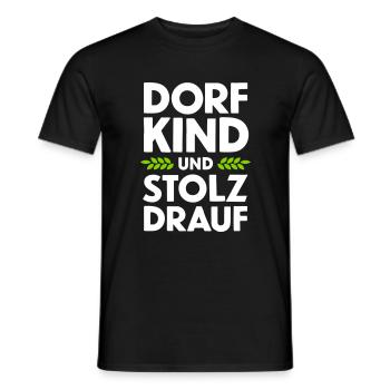 VILLAGE CHILD AND PROUD DRAUF - Men's T-Shirt - black - Front - AI Model Male 178 light (178cm)