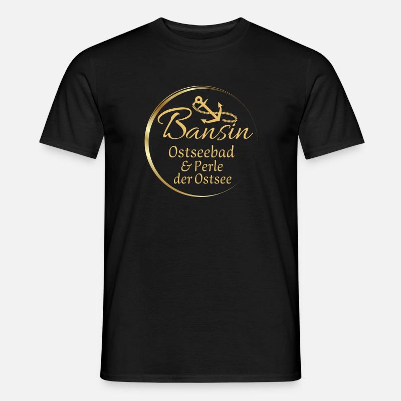 Bansin - Ostseebad & Perle der Ostsee - Männer T-Shirt - Schwarz