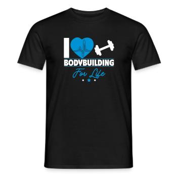 I love bodybuilding for life - Men's T-Shirt - black - Front - AI Model Male 178 light (178cm)