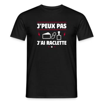 J'peux pas, j'ai raclette - Humour et fromage - T-shirt homme - noir - Devant - AI Model Male 178 light (178cm)