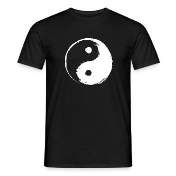 Yin Yang circle (white) - Men's T-Shirt - black - Front - AI Model Male 178 light (178cm)